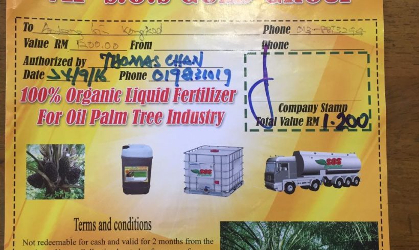 Organic Fertilizer Pickup from Papar Distribution Center – 13 FEB 2017
