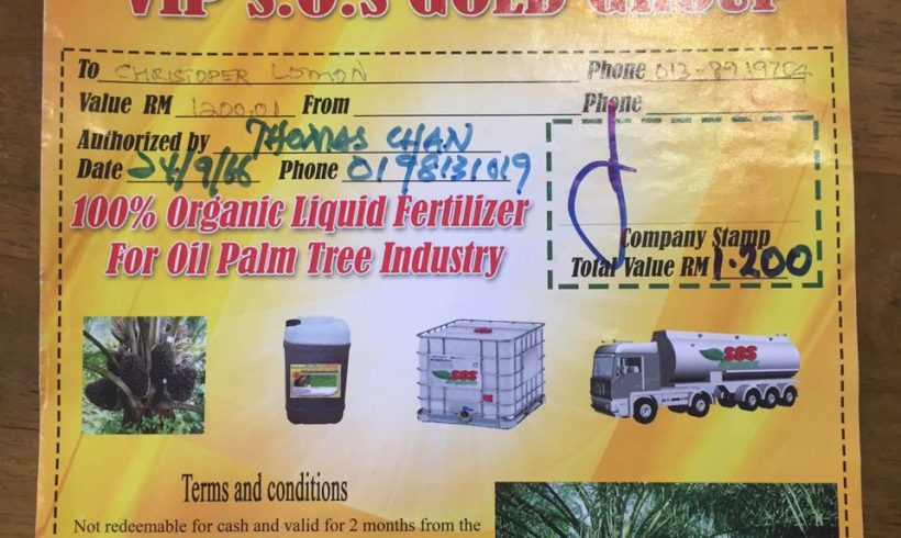 Organic Fertilizer Pickup from Papar Distribution Center – 13 FEB 2017
