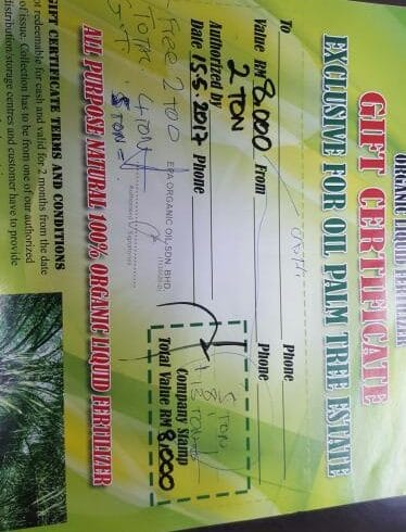 SOS organic liquid fertilizer papar farm giveaway